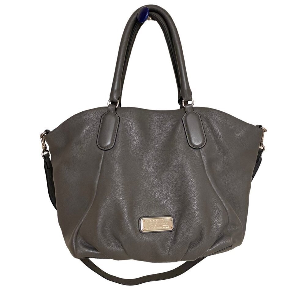Marc Jacobs Pebbled Leather Satchel Crossbody Bag in Slate Gray